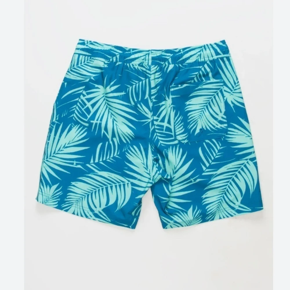 Tilly’s Blue Crown Boy's Aqua Leaf Swimtrunks Size Medium NWT